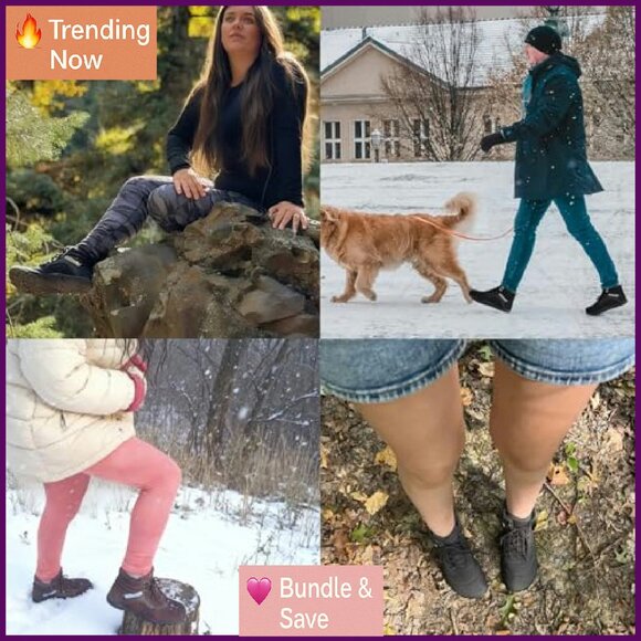 Winter Barefoot Boots Wide Toe Box Zero Drop Sole Water Resistant Ankle Booties - Picture 4 of 8